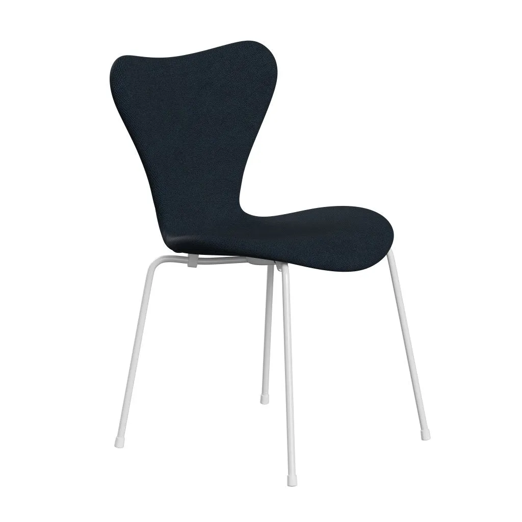 Fritz Hansen Series 7™ Chair Full Upholstery, White/Sunniva 2 Dark Blue