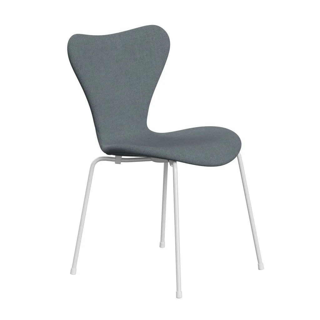 Fritz Hansen Series 7™ Chair Full Upholstery, White/Sunniva 2 Soft Blue