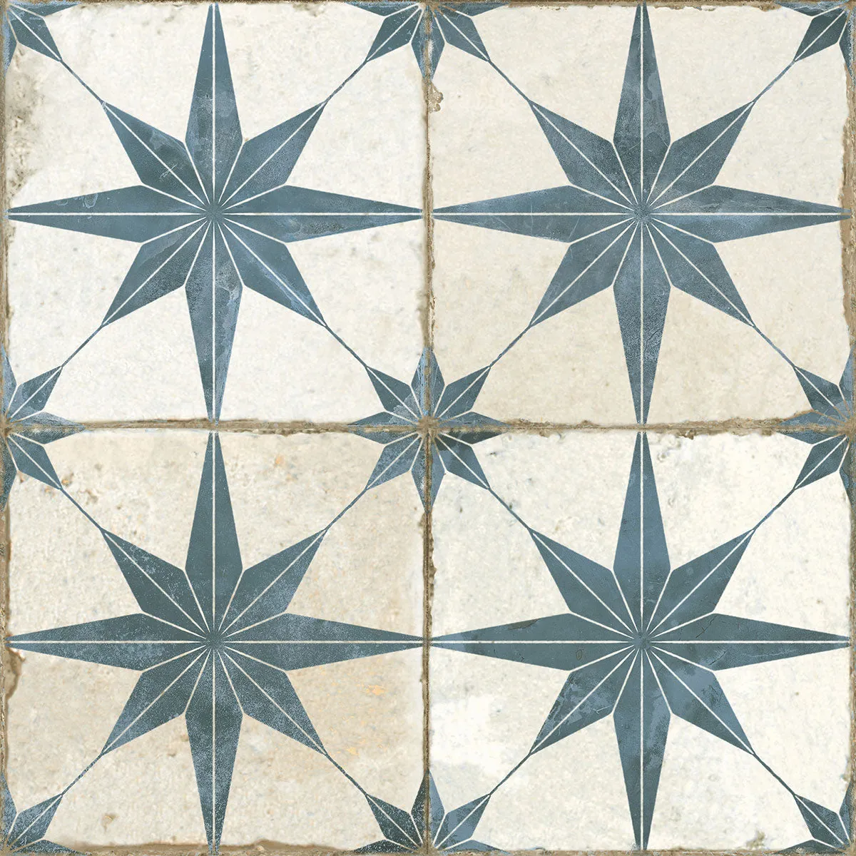 FS Star Blue Patterned Tile 45x45cm Matt