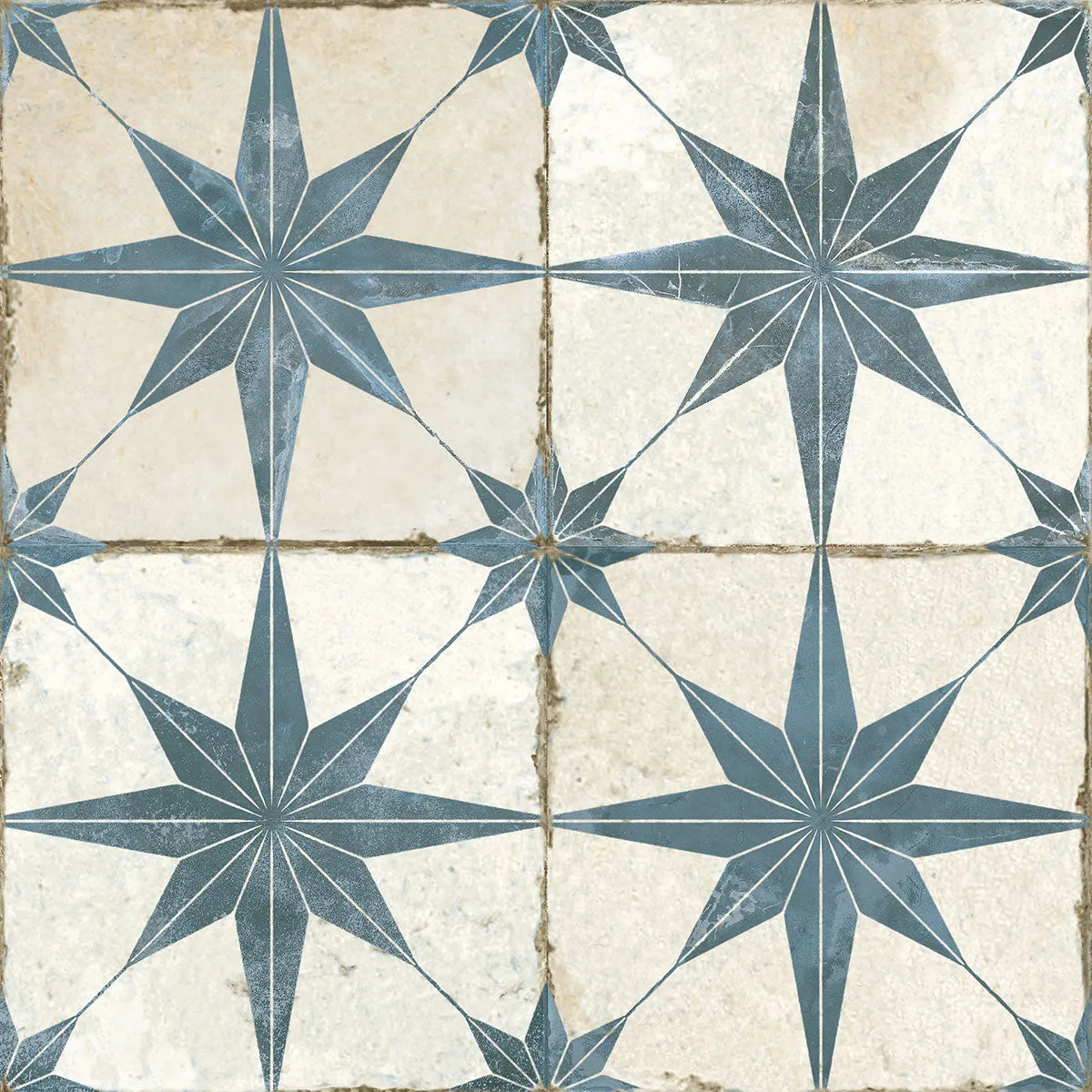FS Star Blue Patterned Tile 45x45cm Matt