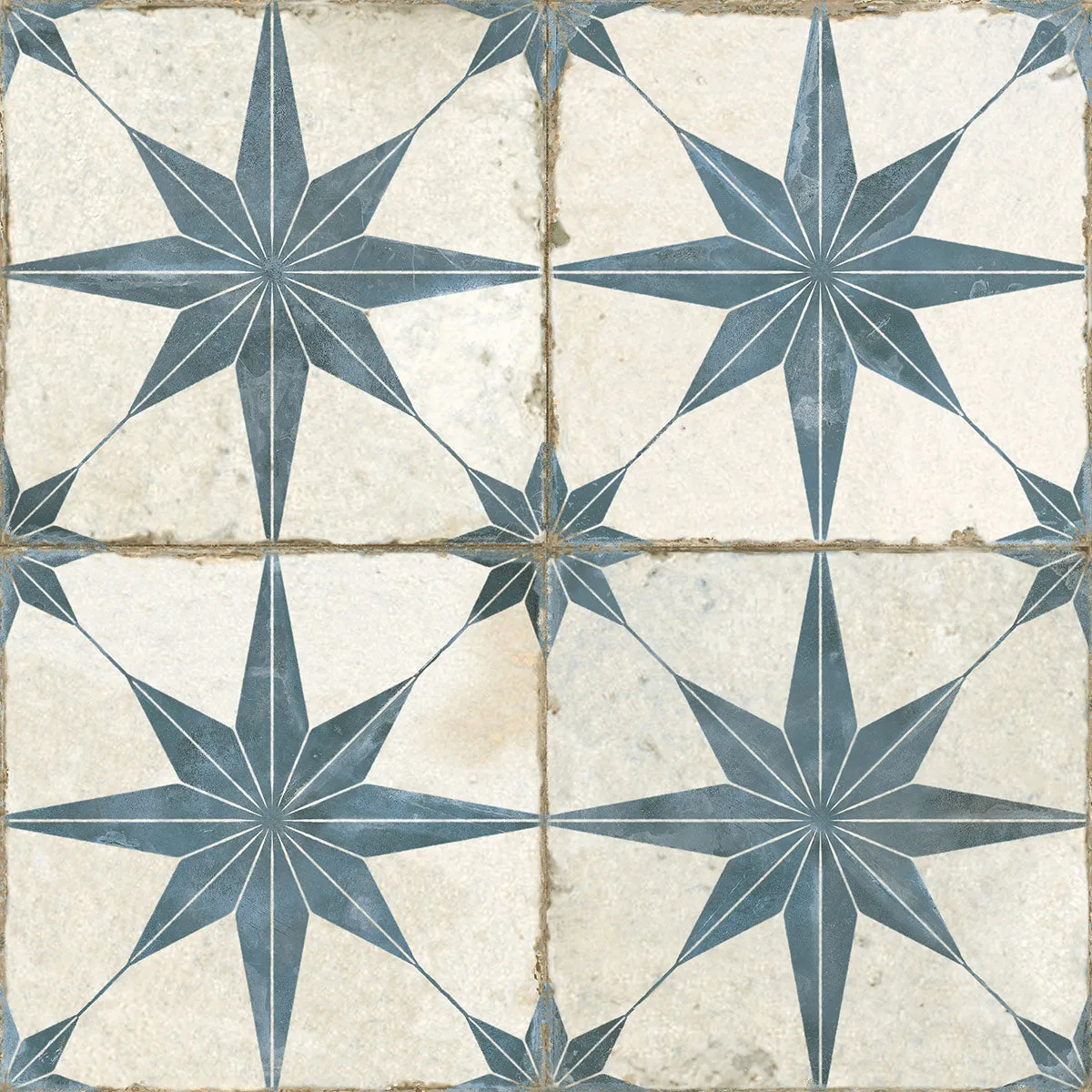 FS Star Blue Patterned Tile 45x45cm Matt
