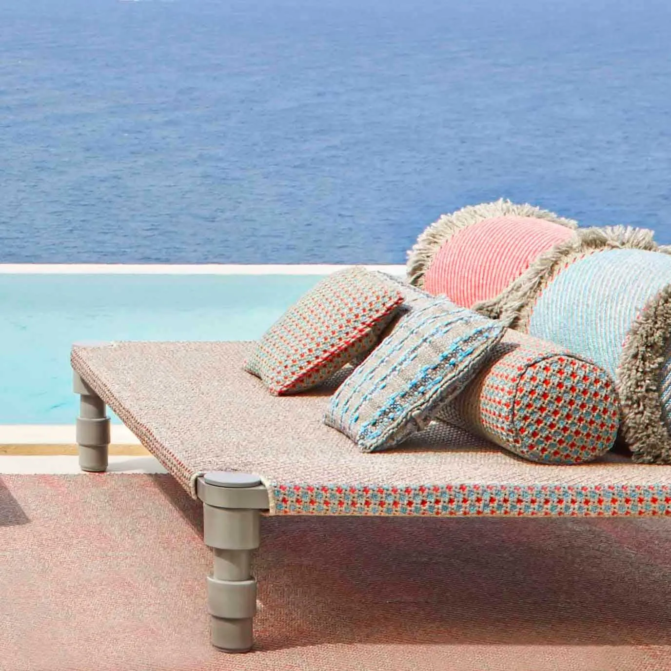 Garden Layers Small Outdoor Cushion Checks