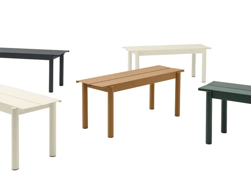 Linear Steel Bench, Burnt Orange 170cm