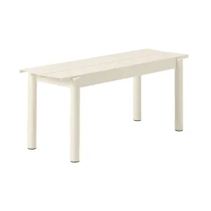 Linear Steel Bench, Off White, 110cm