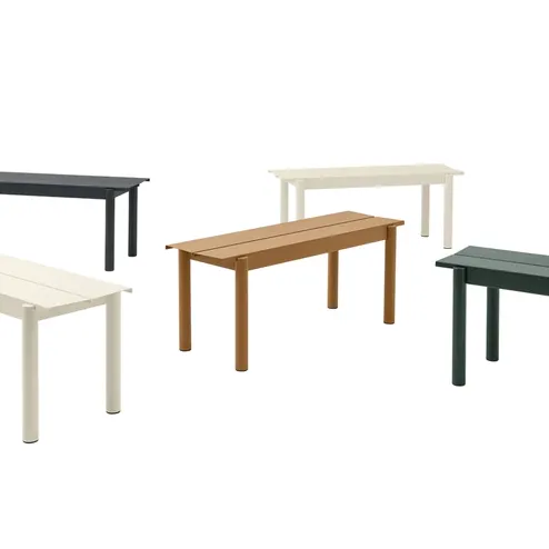 Linear Steel Bench, Off White, 110cm
