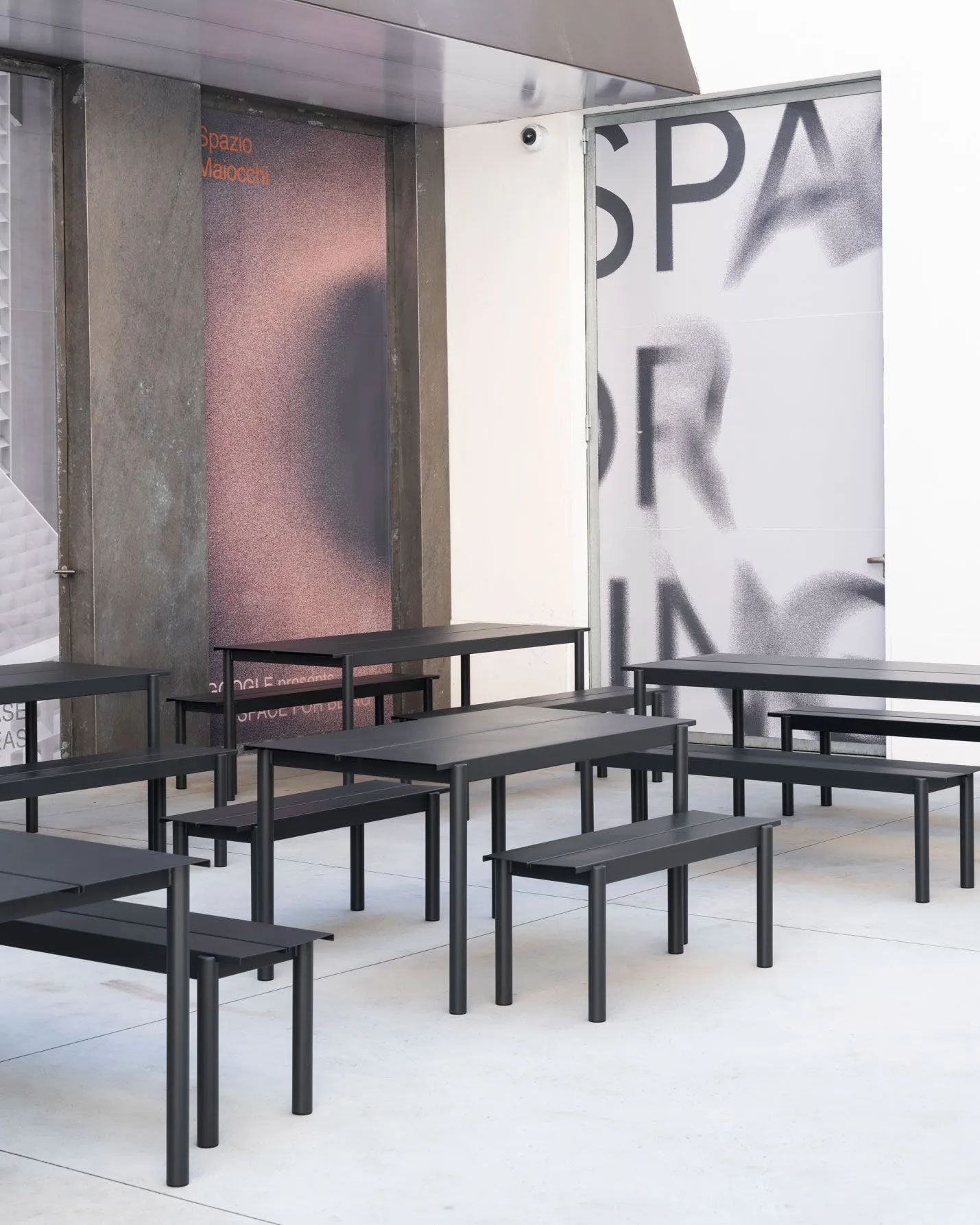 Linear Steel Table, Black 200cm