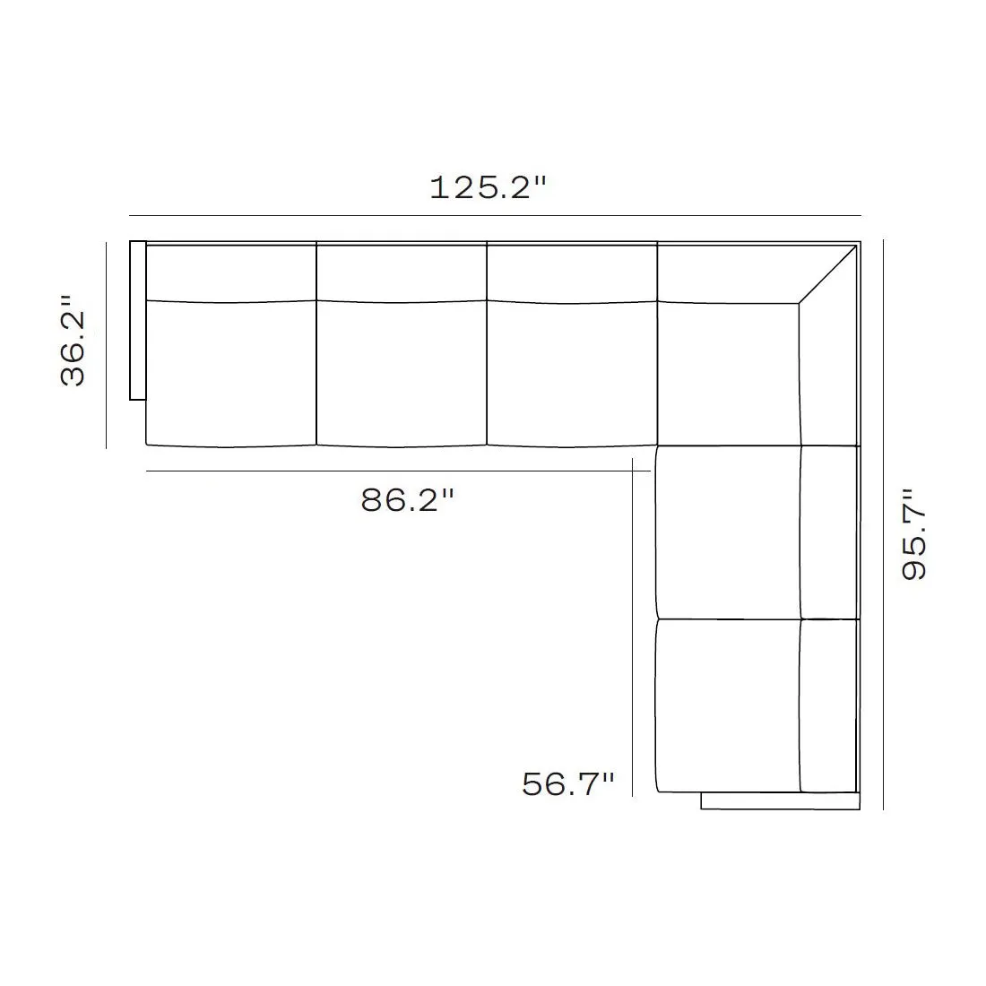 Lissoni 6 Seater Sectional Sofa