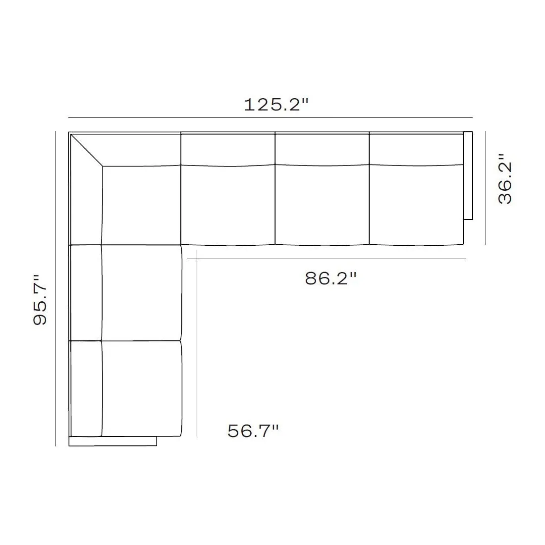 Lissoni 6 Seater Sectional Sofa