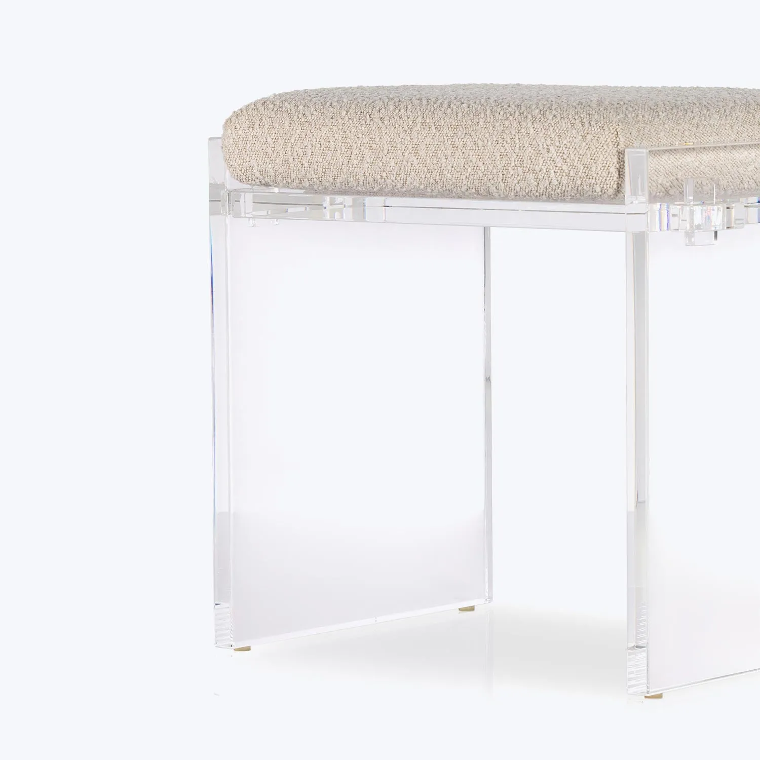 Lucite Upholstered Bench