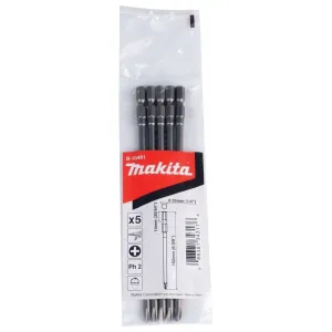 Makita Autofeed Screwdriver Bit PH2 x 160mm 5pc