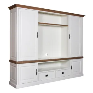 Meuble TV 2x2 portes 2 tiroirs "Chne et Pin Charme"