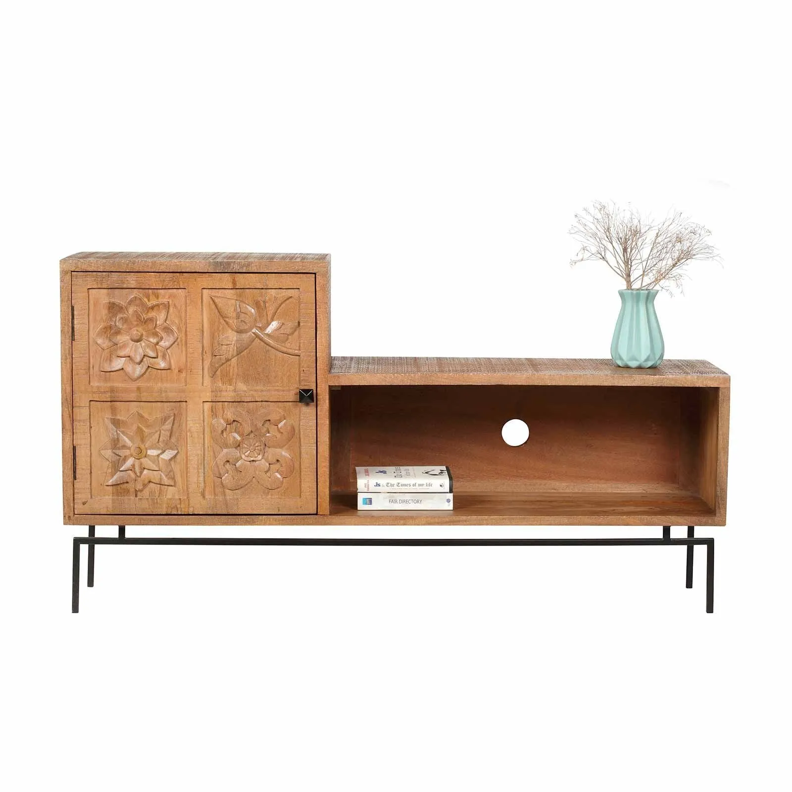 Meuble TV asymtrique 1 porte | Manguier Sculture