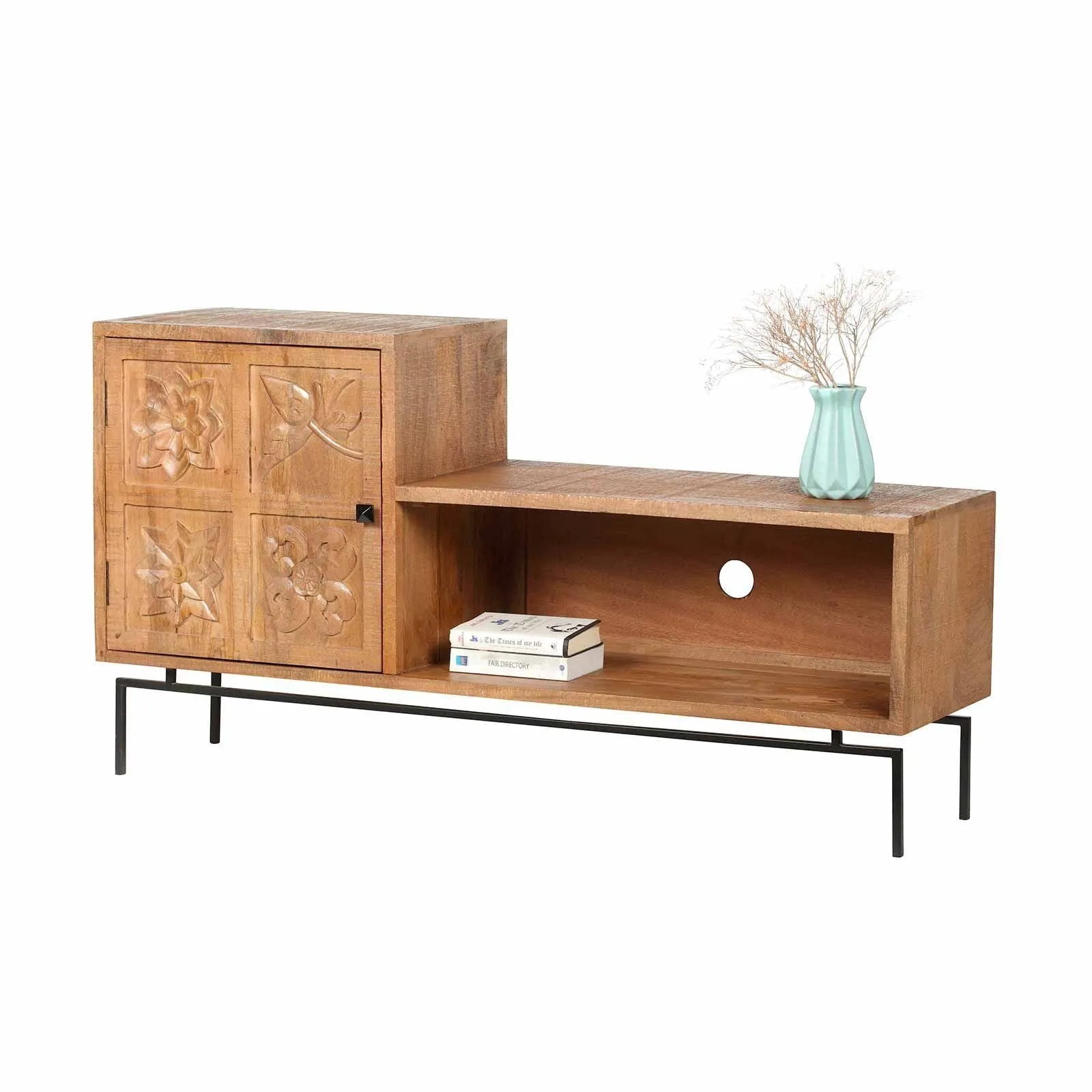 Meuble TV asymtrique 1 porte | Manguier Sculture