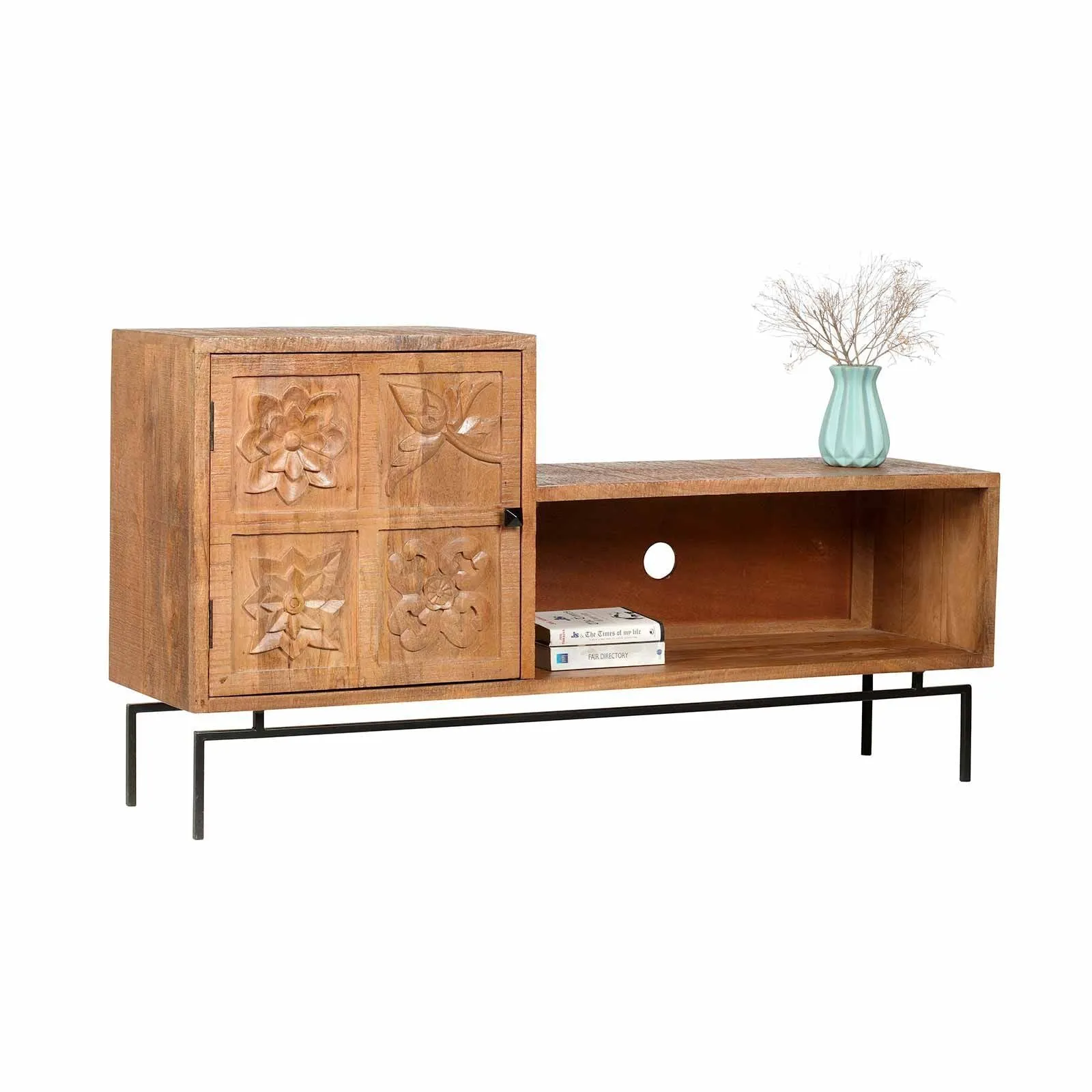 Meuble TV asymtrique 1 porte | Manguier Sculture