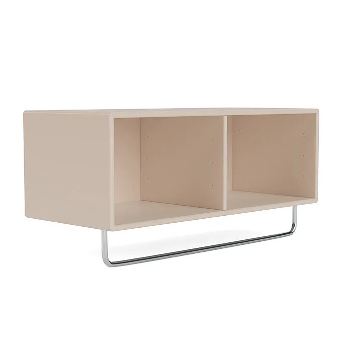 Montana Coat Shelf With Clothes Rack, Clay
