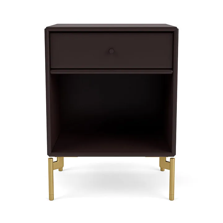 Montana Dream Nightstand With Legs, Balsamic/Brass