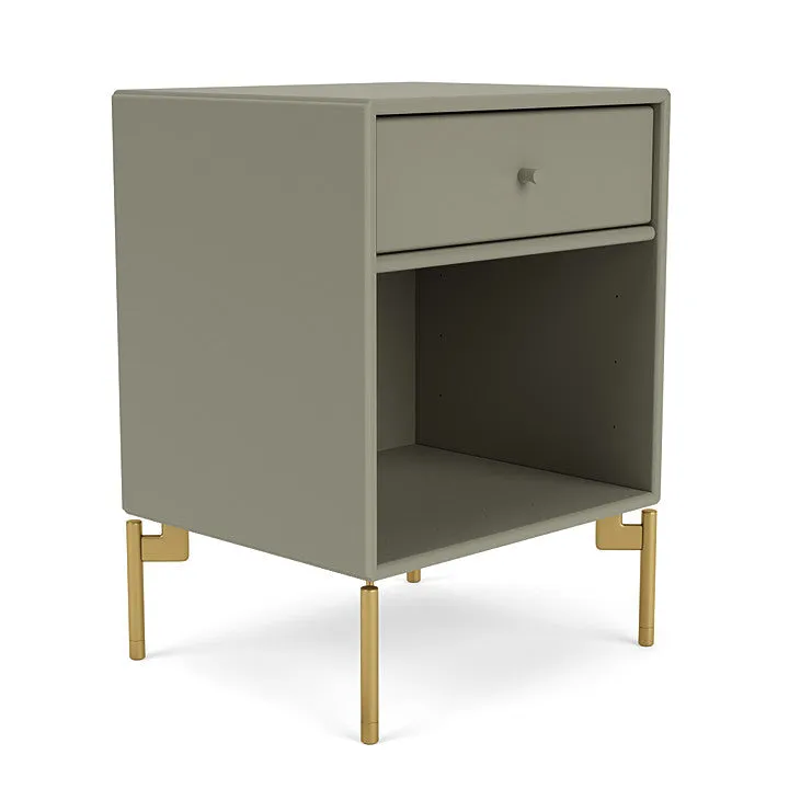 Montana Dream Nightstand With Legs, Fennel/Brass