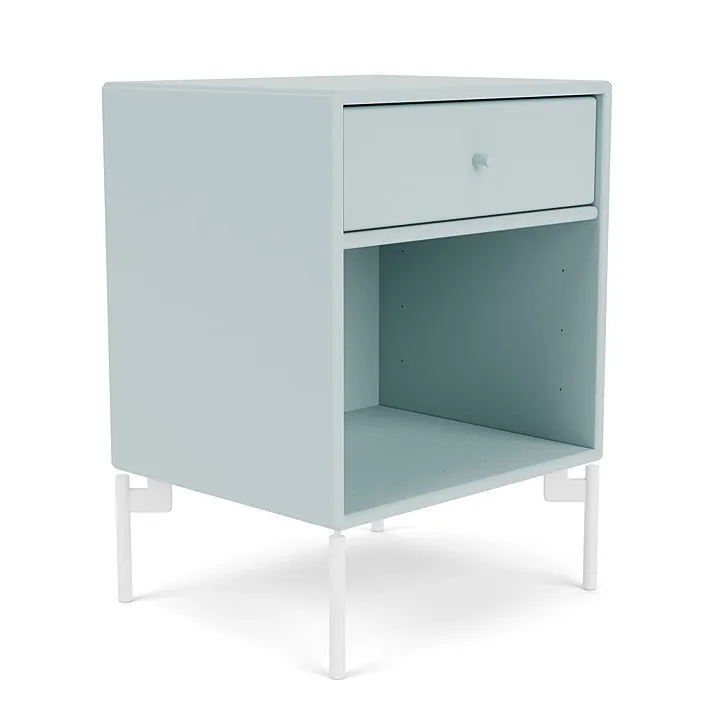 Montana Dream Nightstand With Legs, Flint/Snow White