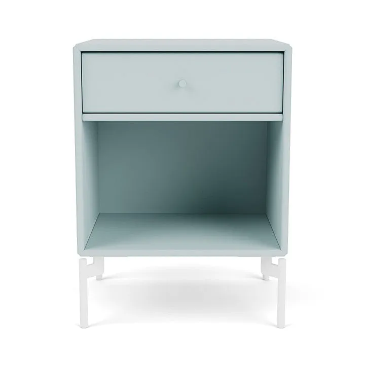 Montana Dream Nightstand With Legs, Flint/Snow White