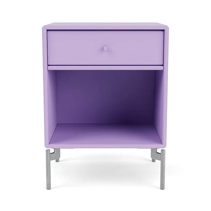 Montana Dream Nightstand With Legs, Iris/Matt Chrome