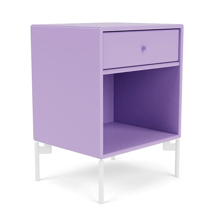 Montana Dream Nightstand With Legs, Iris/Snow White