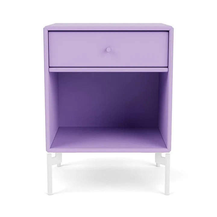 Montana Dream Nightstand With Legs, Iris/Snow White