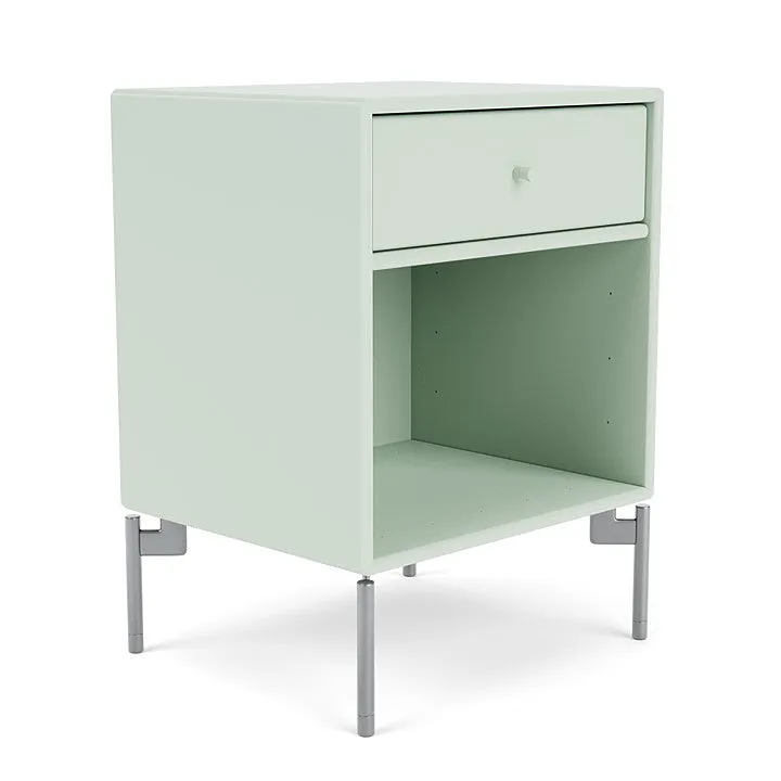Montana Dream Nightstand With Legs, Mist/Matt Chrome