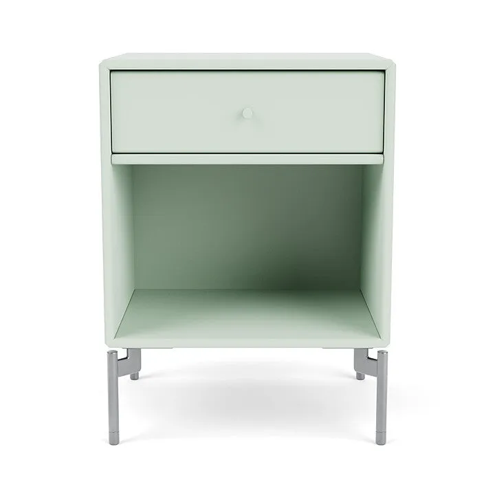 Montana Dream Nightstand With Legs, Mist/Matt Chrome
