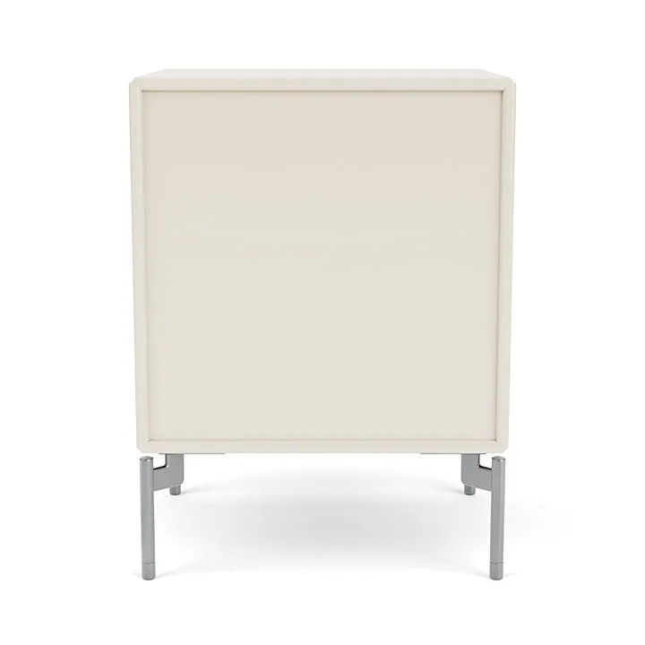 Montana Dream Nightstand With Legs, Oat/Matt Chrome