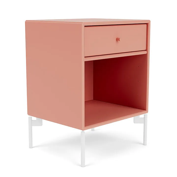 Montana Dream Nightstand With Legs, Rhubarb/Snow White