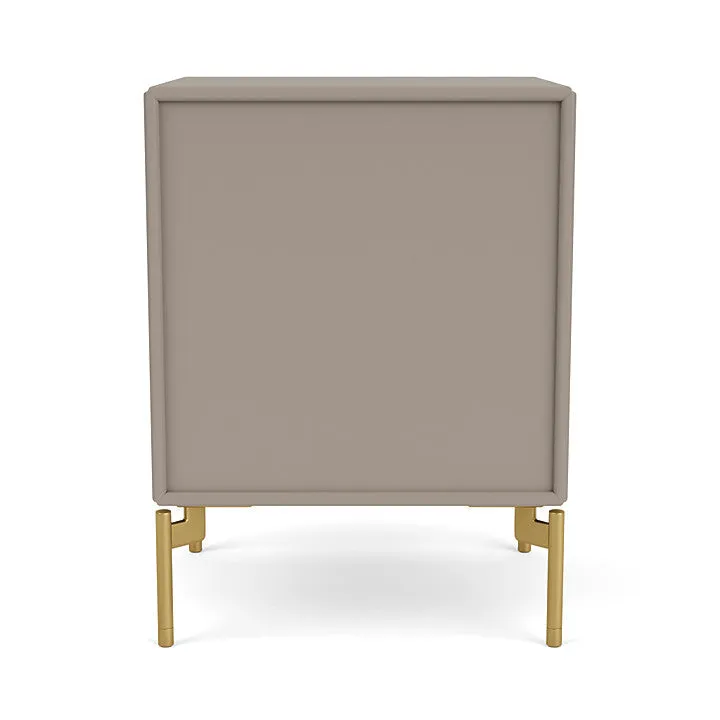 Montana Dream Nightstand With Legs, Truffle/Brass