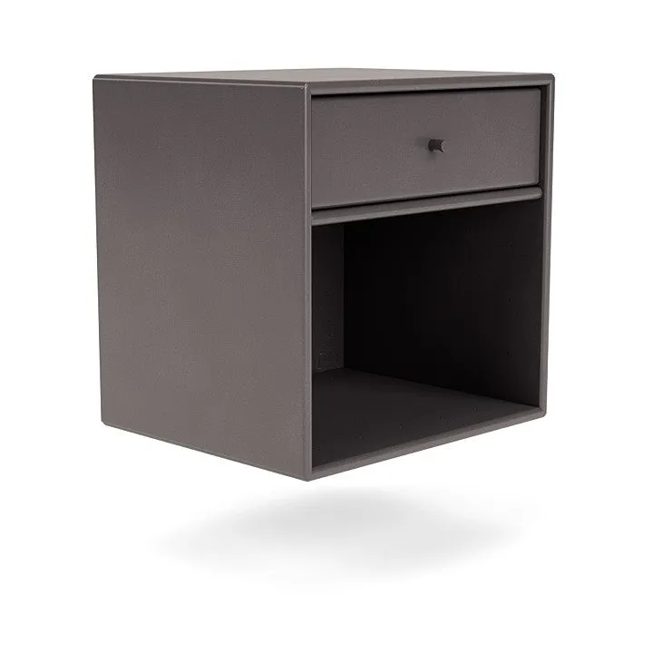 Montana Dream Nightstand With Suspension Rail, Coffee Brown