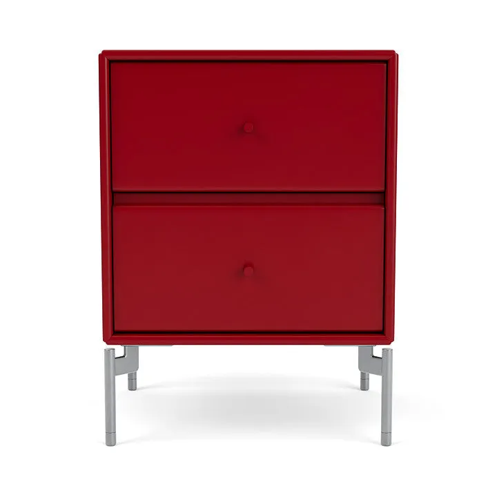 Montana Drift Drawer Module With Legs, Beetroot/Matt Chrome
