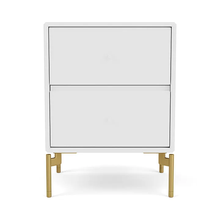 Montana Drift Drawer Module With Legs, New White/Brass