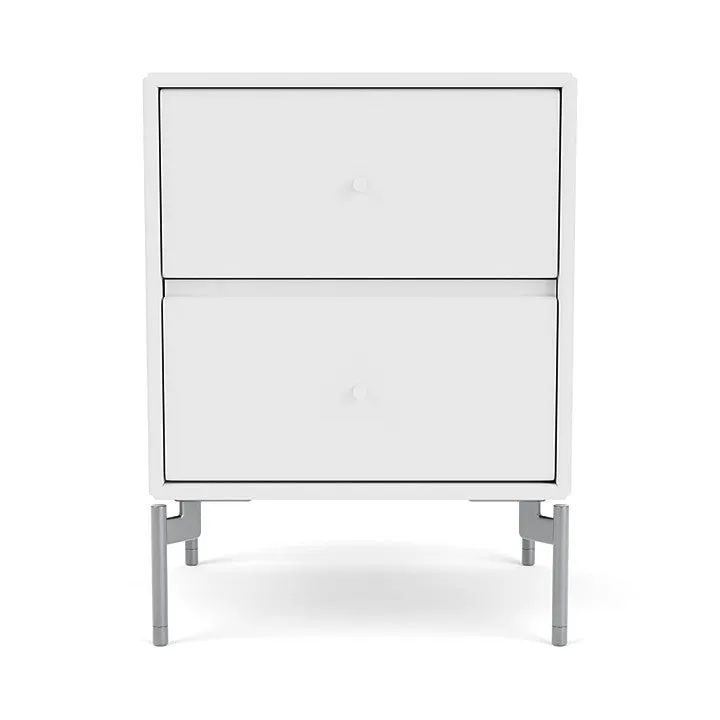 Montana Drift Drawer Module With Legs, Snow White/Matt Chrome