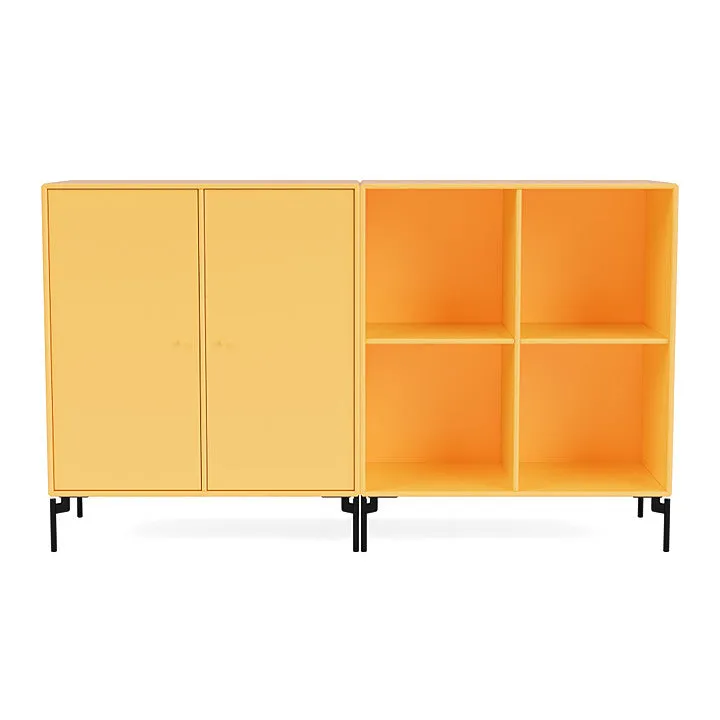 Montana Pair Classic Sideboard With Legs, Acacia/Black