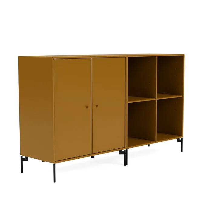 Montana Pair Classic Sideboard With Legs, Amber/Black