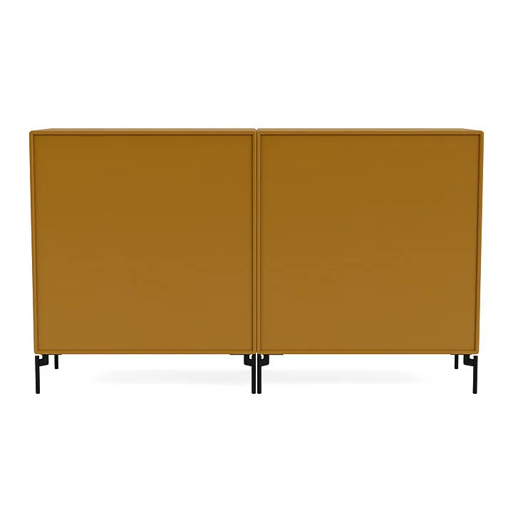 Montana Pair Classic Sideboard With Legs, Amber/Black