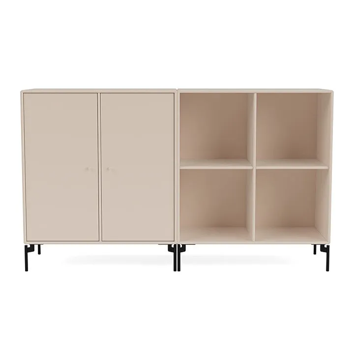 Montana Pair Classic Sideboard With Legs, Clay/Black