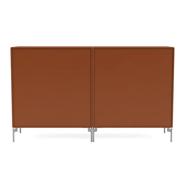 Montana Pair Classic Sideboard With Legs, Hazelnut/Matt Chrome