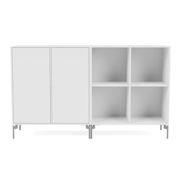 Montana Pair Classic Sideboard With Legs, New White/Matt Chrome