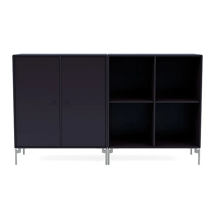 Montana Pair Classic Sideboard With Legs, Shadow/Matt Chrome
