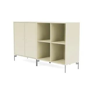 Montana Pair Classic Sideboard With Legs, Vanilla/Matt Chrome