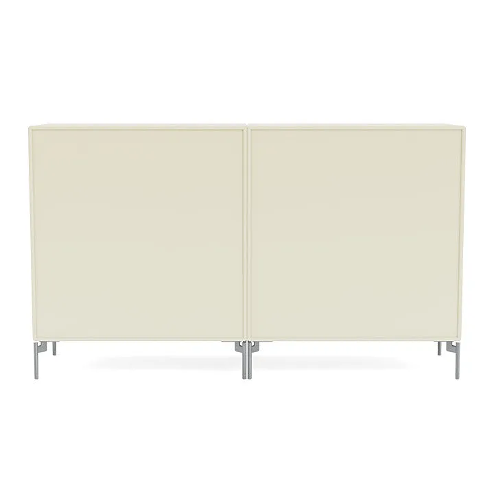 Montana Pair Classic Sideboard With Legs, Vanilla/Matt Chrome