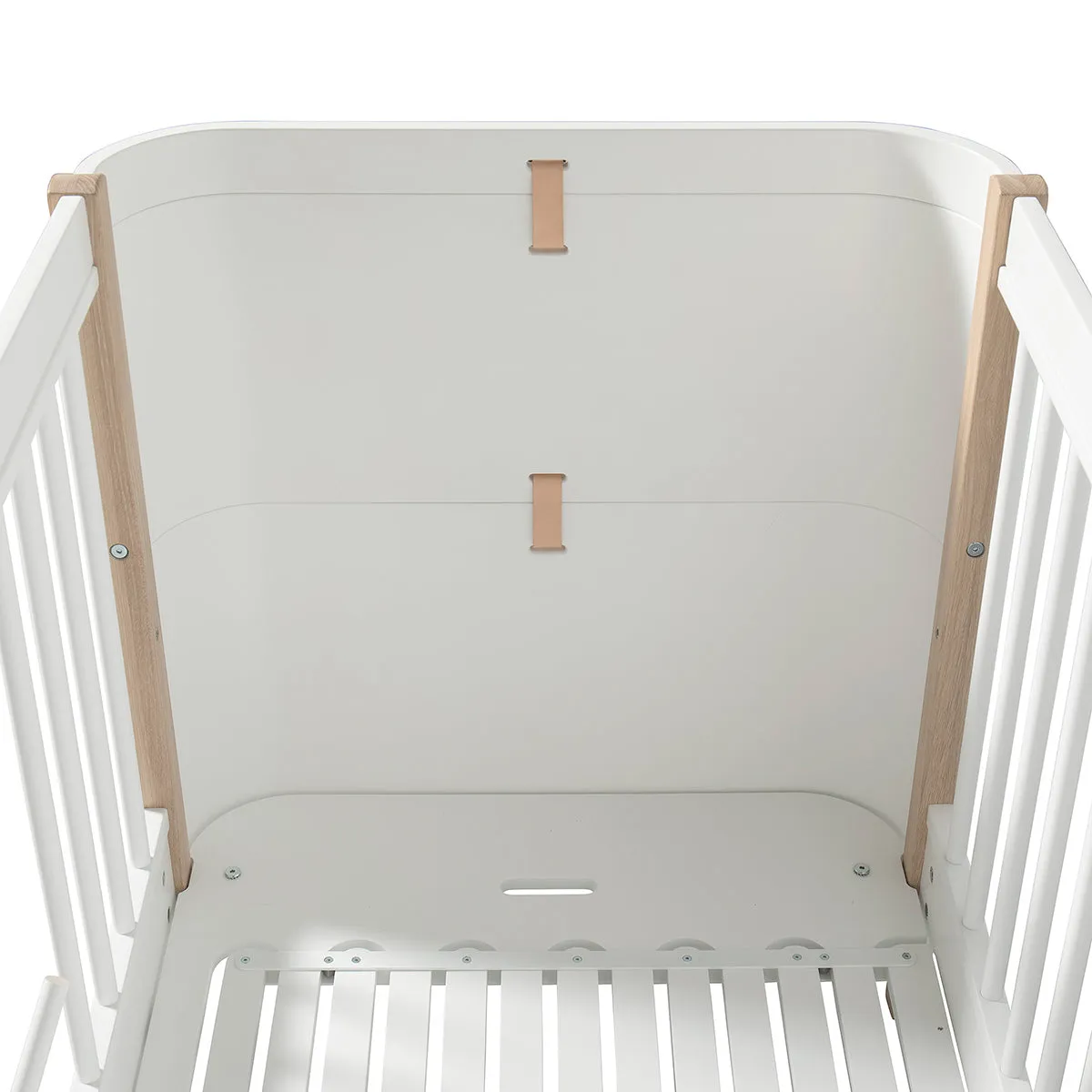 Oliver Furniture Wood Mini  Cot Bed (With Junior Conversion Kit) - White/Oak