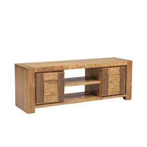 Petit meuble Tv bois stri 2P 2N | Acacia Verone