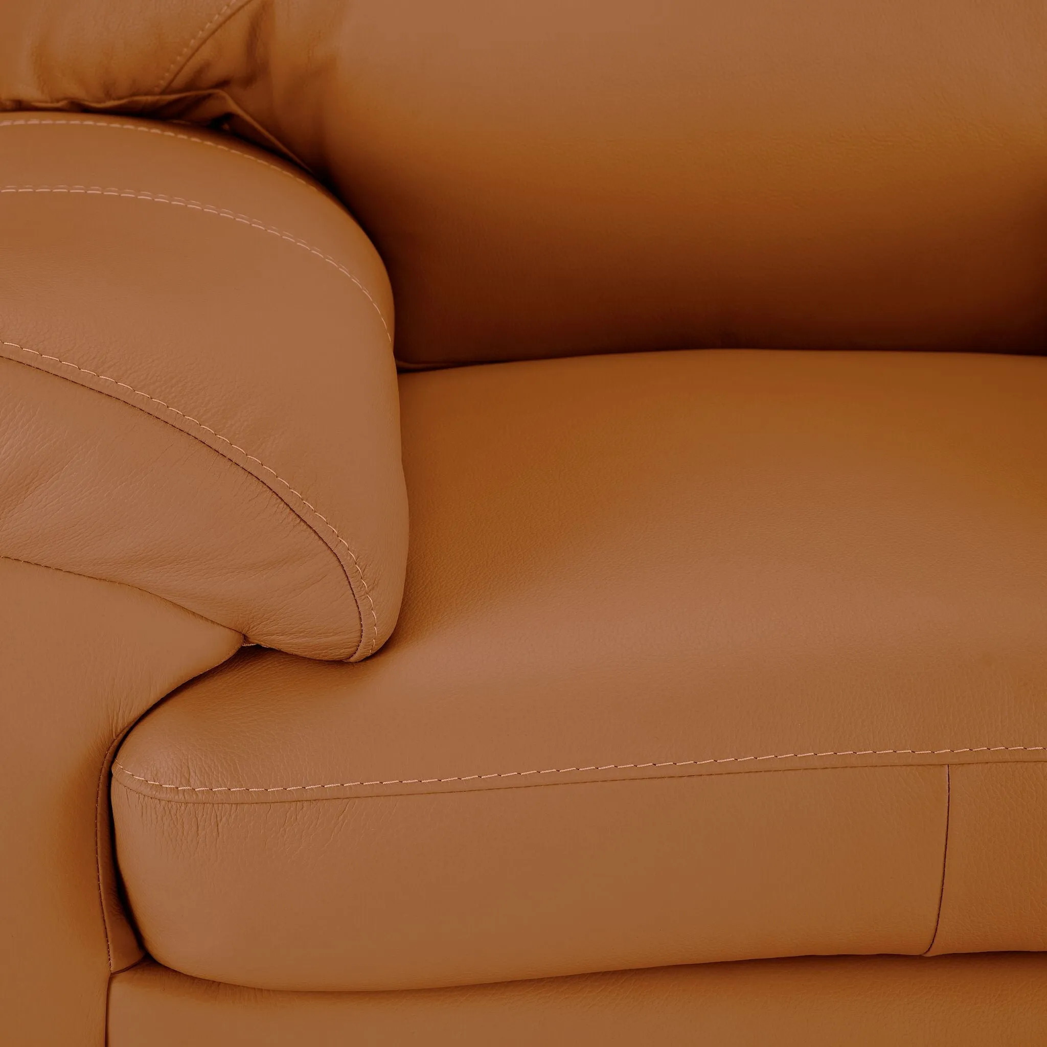 Raphael Leather Sofa - Saddle