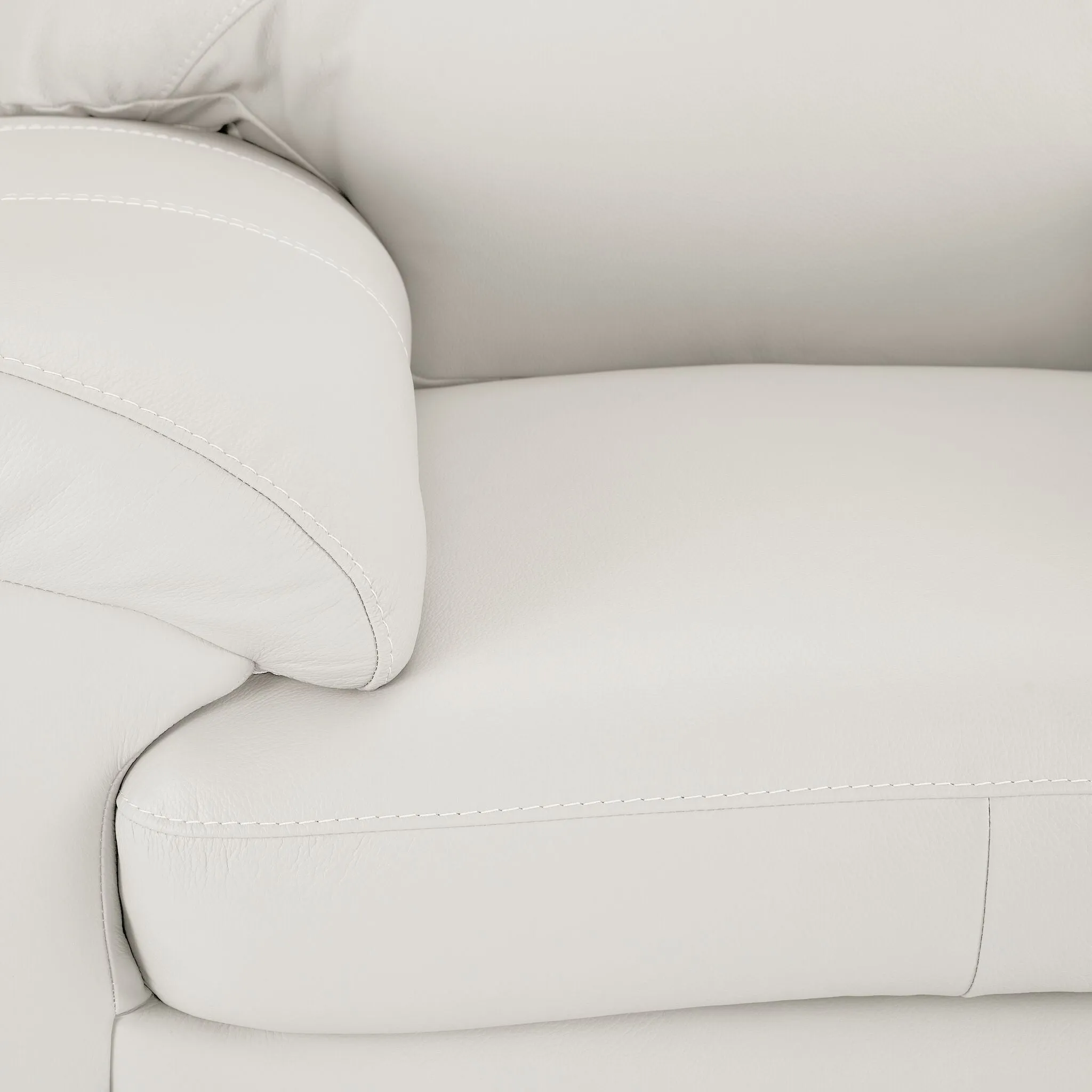 Raphael Leather Sofa - Silver Grey