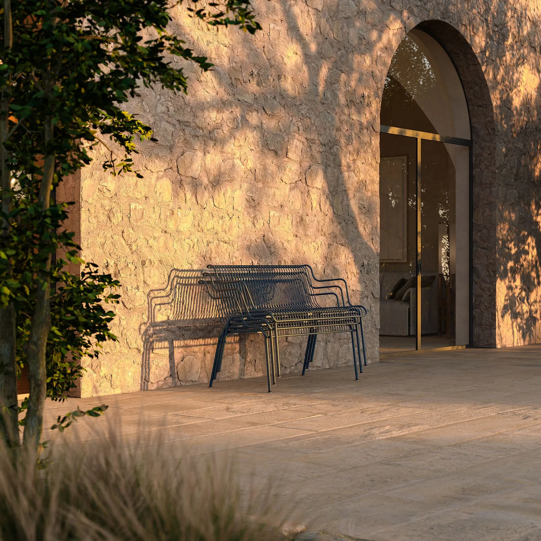 South Outdoor Stackable Bench