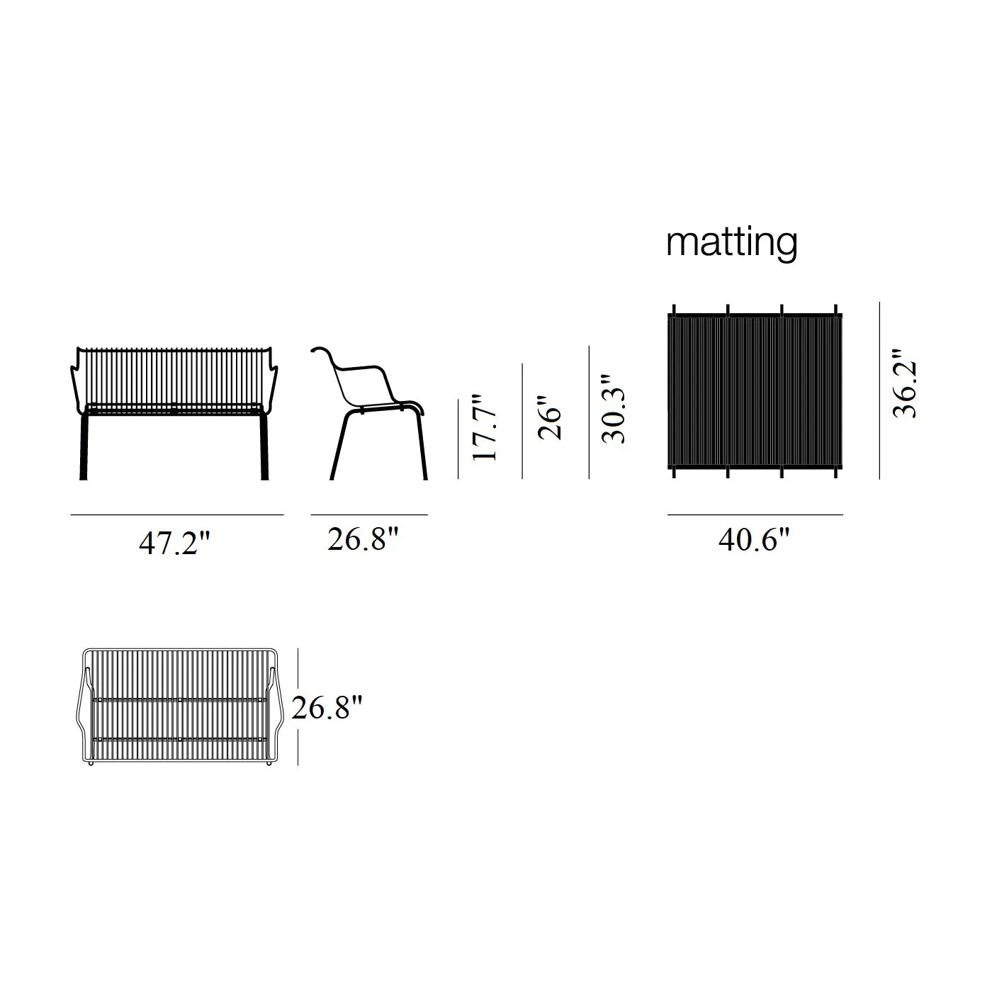 South Outdoor Stackable Bench